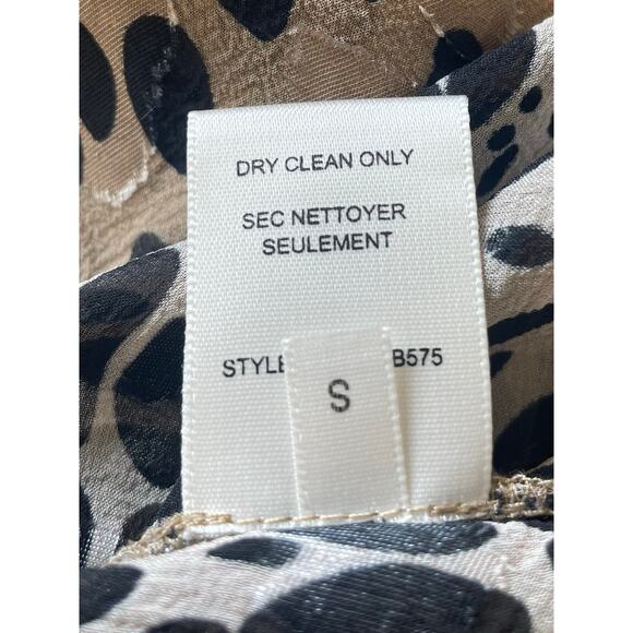 Rebecca Taylor Blouse Sz S Silk Blend Animal Print Semi-Sheer Half Sleeves - Picture 12 of 12
